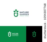 green garden logo template... | Shutterstock .eps vector #1054307768