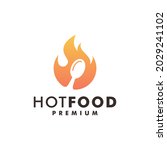 hot food fire logo design flame ... | Shutterstock .eps vector #2029241102