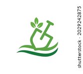 shovel plant logo design farm... | Shutterstock .eps vector #2029242875