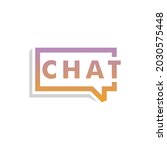 chat lettering with bubble logo.... | Shutterstock .eps vector #2030575448