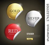 stikcer set circle modern color ... | Shutterstock .eps vector #1761325505