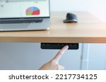 Hand adjustment Ergonomic electric desk or Adjustable height table when working long time for Good posture to avoid Office syndrome, Back Pain, shoulder ache, scapular, fibromyalgia, Neck, piriformis