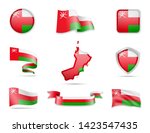 oman flags collection. flags... | Shutterstock .eps vector #1423547435