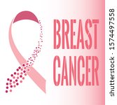 breast cancer poster with a... | Shutterstock .eps vector #1574497558