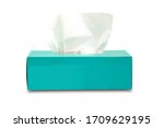Tissue box mock up white tissue box blank label and no text for packaging