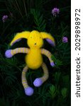 Knitted Hare Of Yellow Color...