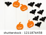 halloween background. paper... | Shutterstock . vector #1211876458