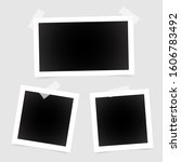 square photo frames on a bright ... | Shutterstock .eps vector #1606783492