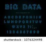 big data modern font on black... | Shutterstock .eps vector #1076324498