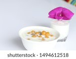 Small photo of Thai dessert with flour Natural color coconut milk sugar