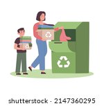 mom and son donated their old... | Shutterstock .eps vector #2147360295