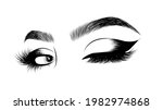 female wink eye with arabic... | Shutterstock .eps vector #1982974868