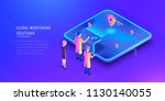 global monitoring system.... | Shutterstock .eps vector #1130140055