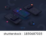 user experience. smartphone... | Shutterstock .eps vector #1850687035