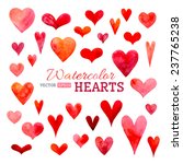 set of vector watercolor hearts.... | Shutterstock .eps vector #237765238