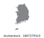 south korea map in black on a... | Shutterstock .eps vector #1807279315