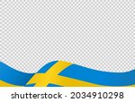 waving flag of sweden isolated  ... | Shutterstock .eps vector #2034910298