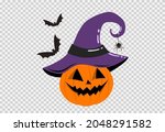 halloween party background with ... | Shutterstock .eps vector #2048291582
