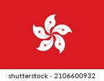 hong kong flag with  standard... | Shutterstock .eps vector #2106600932
