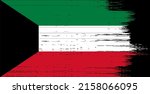 kuwait flag with brush paint... | Shutterstock .eps vector #2158066095