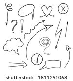 hand drawn vector arrows set.... | Shutterstock .eps vector #1811291068