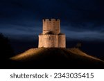 Fortress and Church of St. Nikola in Nin near Zaton and Zadar in the night, Liburnia, Dalmatia, Croatia