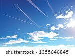 vector landscape sky clouds.... | Shutterstock .eps vector #1355646845