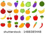 vegetables and fruits set of... | Shutterstock .eps vector #1488385448
