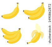 Bananas In Flat Style. Banana...