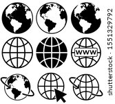 earth vector icons set  logo... | Shutterstock .eps vector #1551329792
