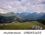 The Nockberge mountains during summer from the winding alpine road Nockalm Street (Nockalmstraße), Carinthia, Austria