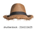 Brown Straw Hat Isolated On...