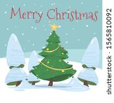 merry christmas postcard  cute... | Shutterstock .eps vector #1565810092