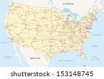 us interstate highway map | Shutterstock .eps vector #153148745