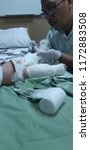 Small photo of Banting, Selangor, Malaysia - 4 July 2018. The Ponseti method is a manipulative technique that corrects congenital clubfoot without invasive surgery. Congenital Talipes Equino Varus (CTEV).