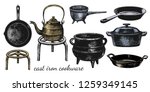  a set of varied cast iron... | Shutterstock .eps vector #1259349145
