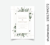 greenery wedding invitation... | Shutterstock .eps vector #1501749272
