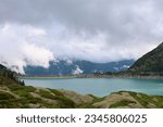 Small photo of Dam at Lake Emosson near Chamonix (France) and Finhaut (Switzerland), Valais, Swiss Alps, Barrage d'Emosson