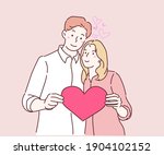 happy couple in love holding... | Shutterstock .eps vector #1904102152