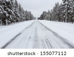 Road covered with snow