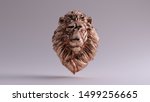Bronze Adult Male Lion Bust...