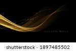 golden flowing wave with... | Shutterstock .eps vector #1897485502