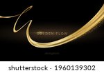 gold wave flow and golden... | Shutterstock .eps vector #1960139302