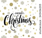 merry christmas gold glittering ... | Shutterstock . vector #345436205