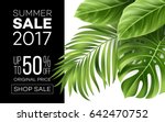 sale banner  poster with palm... | Shutterstock .eps vector #642470752