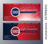 christmas gift voucher template ... | Shutterstock .eps vector #337898342