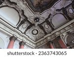 Small photo of Buckeburg, Germany - September 10, 2023: Neo-baroque hall ceiling in the new palace, the widow's residence of Princess Hermine