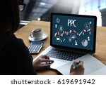 PPC - Pay Per Click concept Businessman working concept