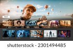 Small photo of Interface of Streaming Service Website. Online Subscription Offers TV Shows, Realities, Fiction Movies, Podcasts. Screen Replacement for Desktop PC and Laptops With Featured Family Drama.