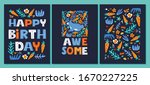 happy birthday greeting cards.... | Shutterstock .eps vector #1670227225